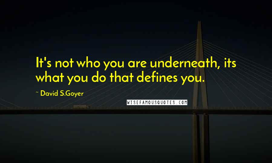 David S.Goyer Quotes: It's not who you are underneath, its what you do that defines you.