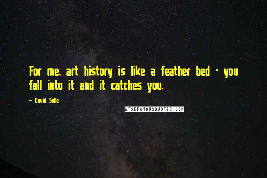 David Salle Quotes: For me, art history is like a feather bed - you fall into it and it catches you.