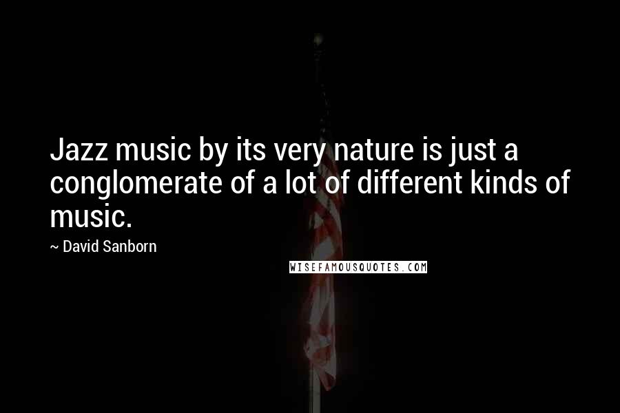 David Sanborn Quotes: Jazz music by its very nature is just a conglomerate of a lot of different kinds of music.