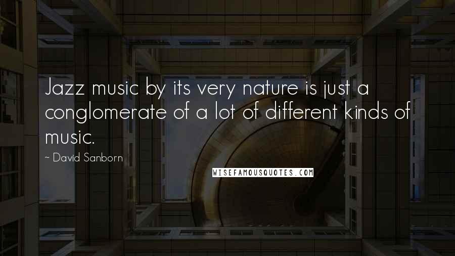 David Sanborn Quotes: Jazz music by its very nature is just a conglomerate of a lot of different kinds of music.