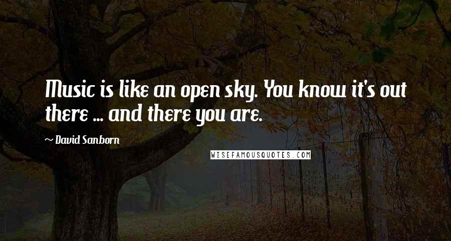 David Sanborn Quotes: Music is like an open sky. You know it's out there ... and there you are.