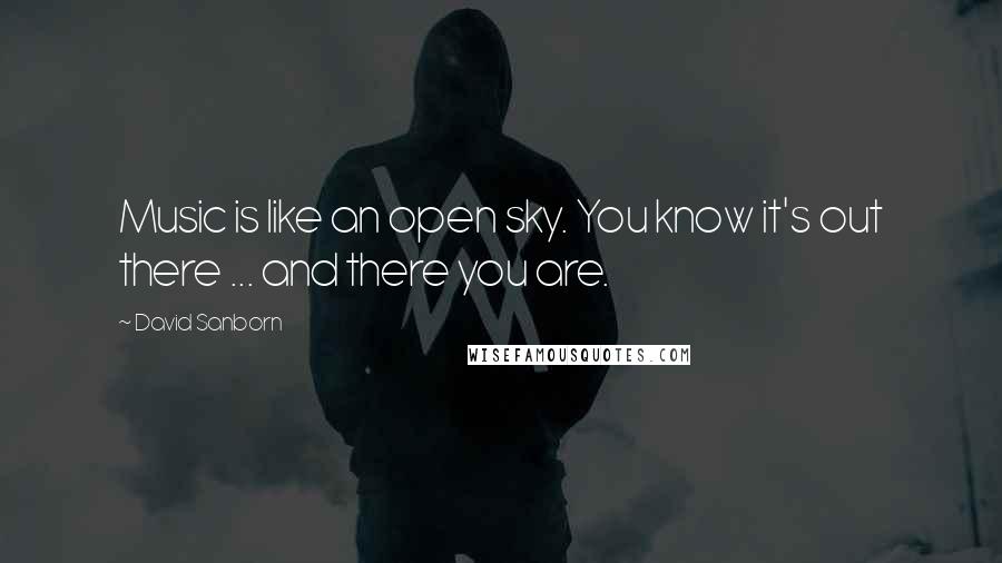 David Sanborn Quotes: Music is like an open sky. You know it's out there ... and there you are.