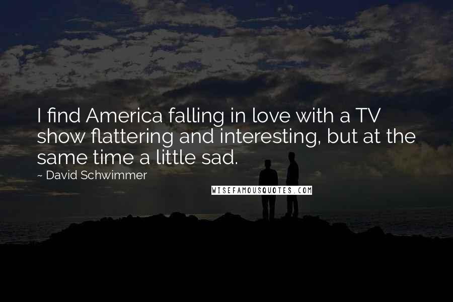 David Schwimmer Quotes: I find America falling in love with a TV show flattering and interesting, but at the same time a little sad.