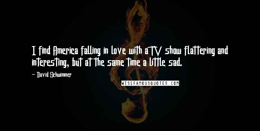 David Schwimmer Quotes: I find America falling in love with a TV show flattering and interesting, but at the same time a little sad.