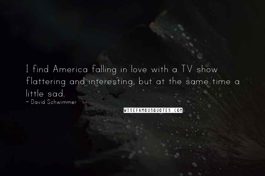 David Schwimmer Quotes: I find America falling in love with a TV show flattering and interesting, but at the same time a little sad.