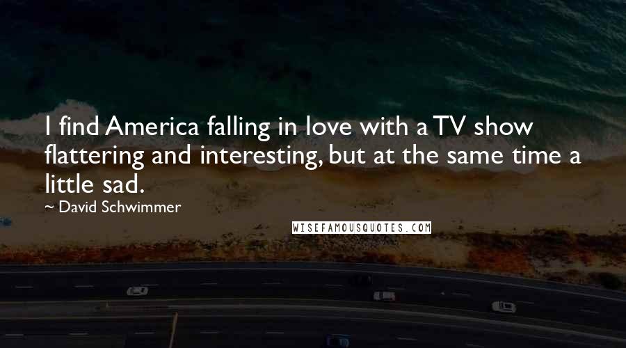 David Schwimmer Quotes: I find America falling in love with a TV show flattering and interesting, but at the same time a little sad.
