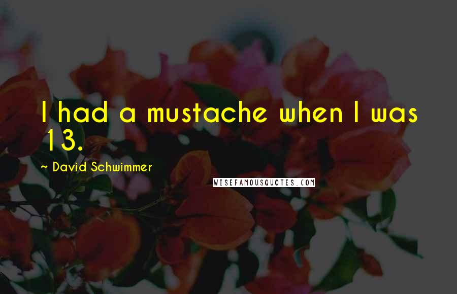 David Schwimmer Quotes: I had a mustache when I was 13.