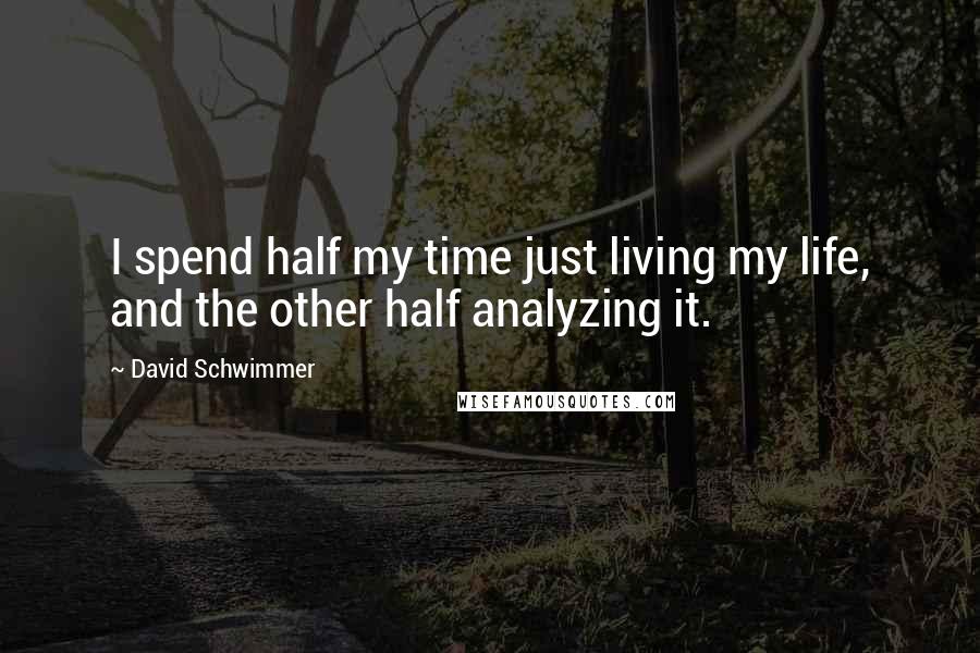 David Schwimmer Quotes: I spend half my time just living my life, and the other half analyzing it.