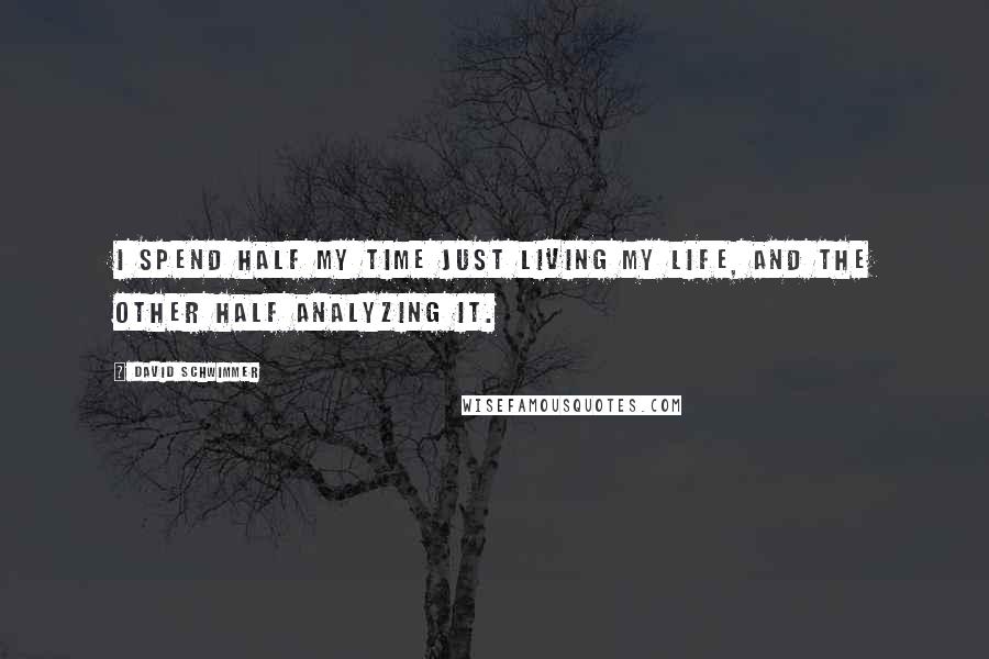 David Schwimmer Quotes: I spend half my time just living my life, and the other half analyzing it.