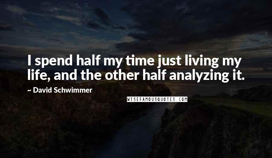 David Schwimmer Quotes: I spend half my time just living my life, and the other half analyzing it.