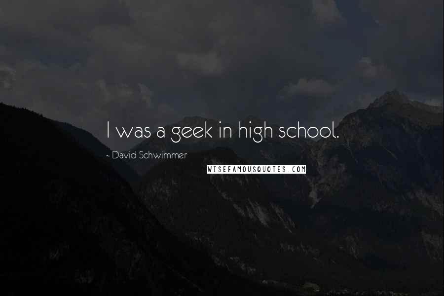 David Schwimmer Quotes: I was a geek in high school.