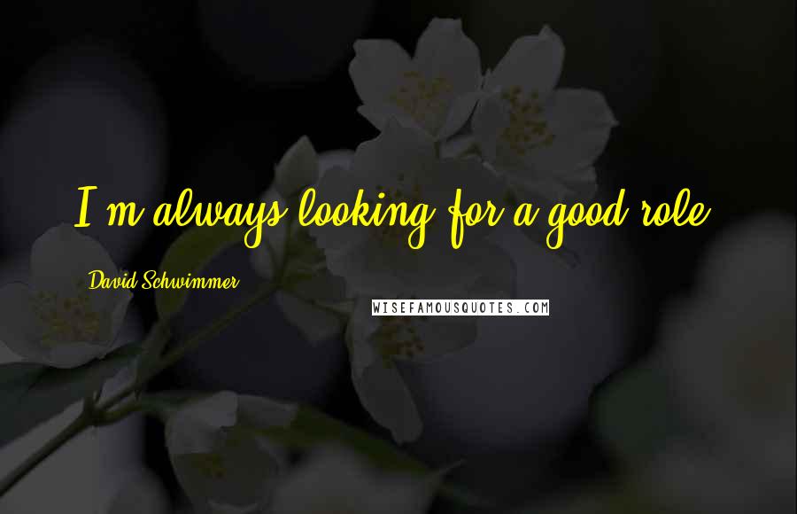 David Schwimmer Quotes: I'm always looking for a good role.