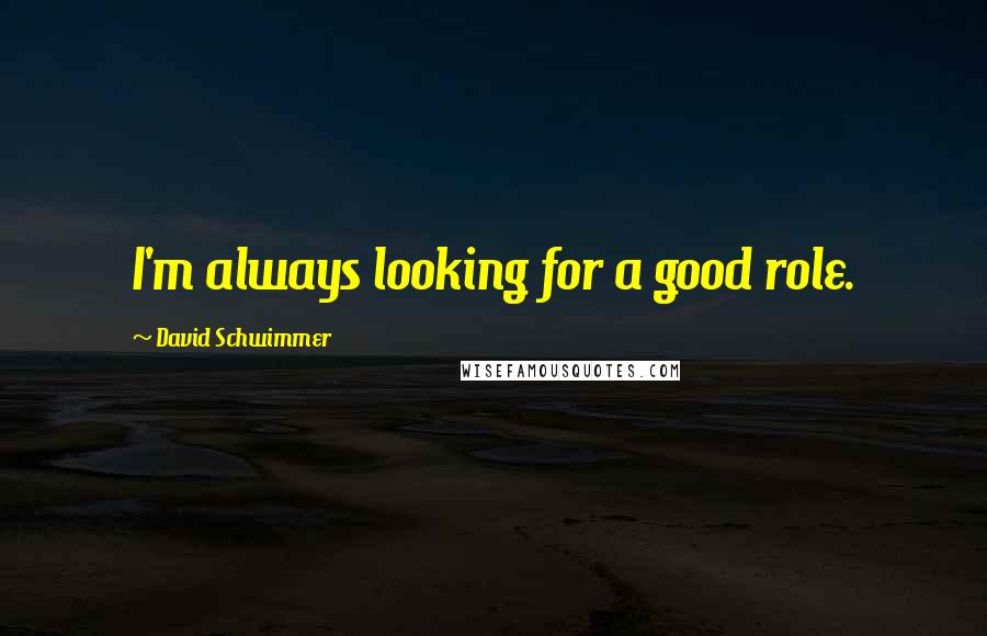 David Schwimmer Quotes: I'm always looking for a good role.