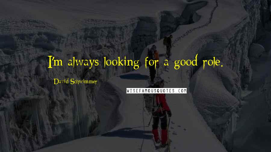 David Schwimmer Quotes: I'm always looking for a good role.