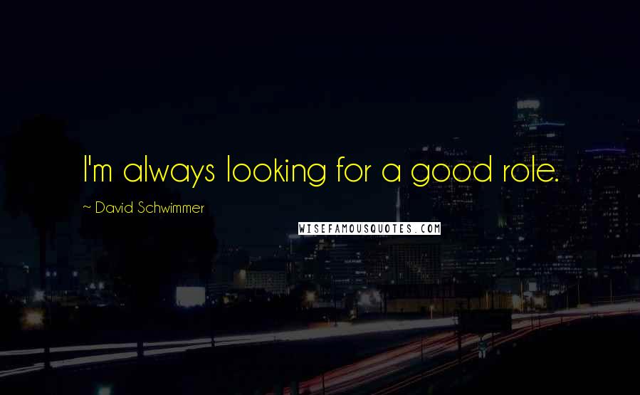 David Schwimmer Quotes: I'm always looking for a good role.