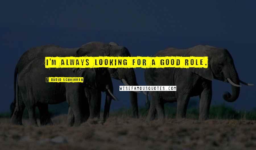 David Schwimmer Quotes: I'm always looking for a good role.