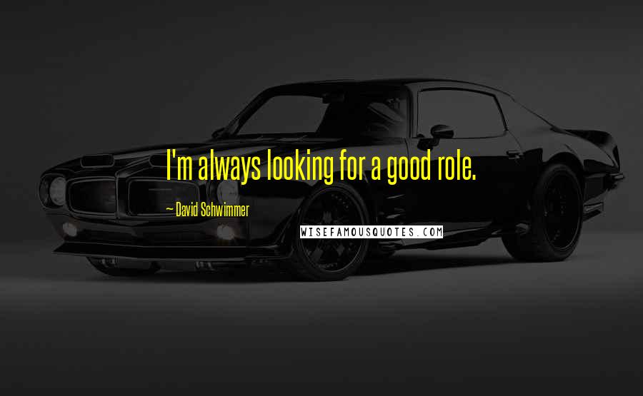 David Schwimmer Quotes: I'm always looking for a good role.