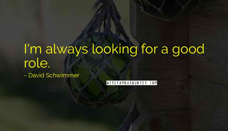 David Schwimmer Quotes: I'm always looking for a good role.