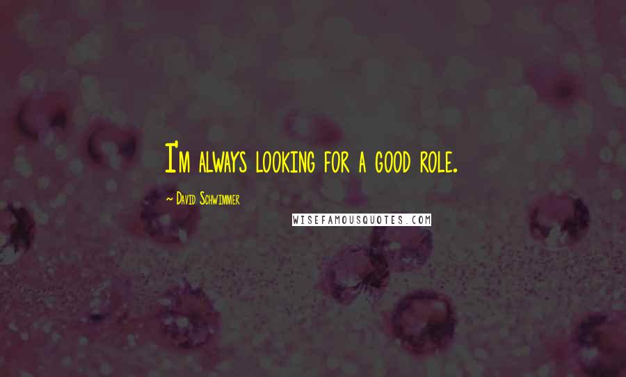 David Schwimmer Quotes: I'm always looking for a good role.