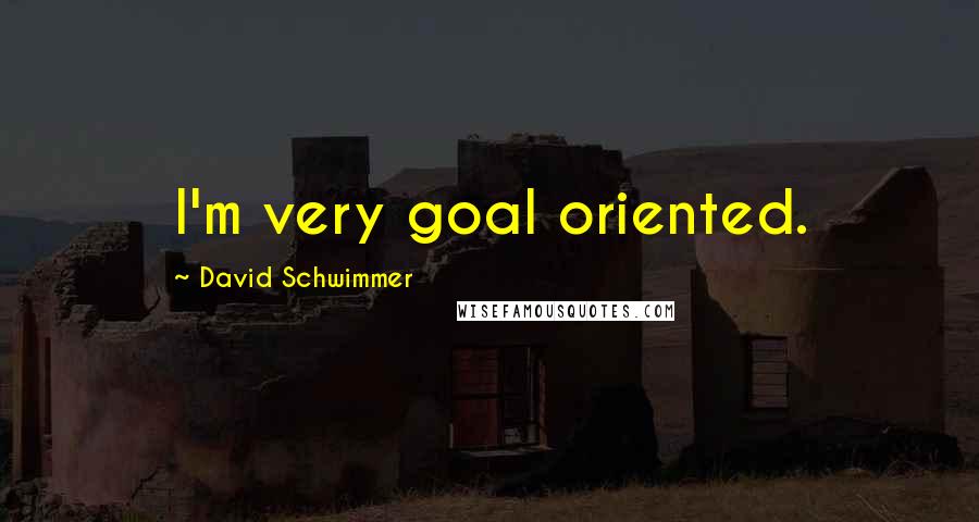 David Schwimmer Quotes: I'm very goal oriented.