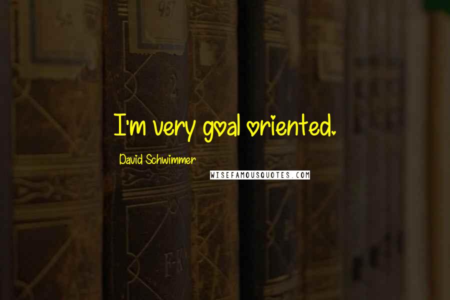 David Schwimmer Quotes: I'm very goal oriented.