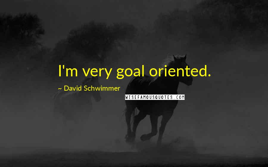 David Schwimmer Quotes: I'm very goal oriented.