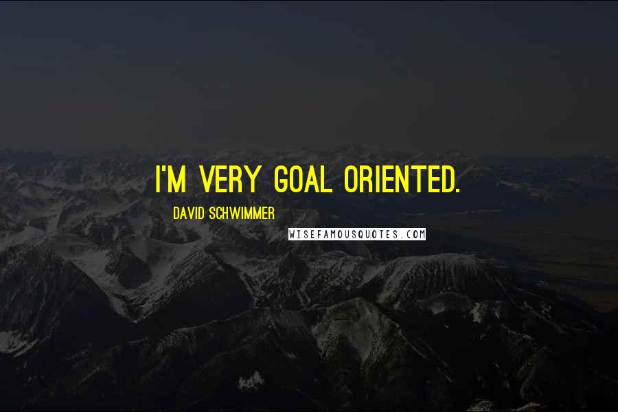 David Schwimmer Quotes: I'm very goal oriented.