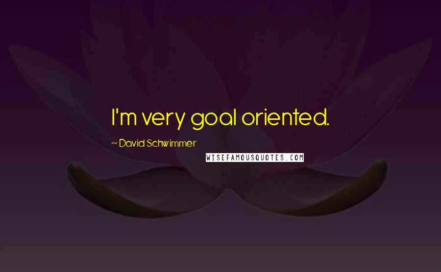 David Schwimmer Quotes: I'm very goal oriented.