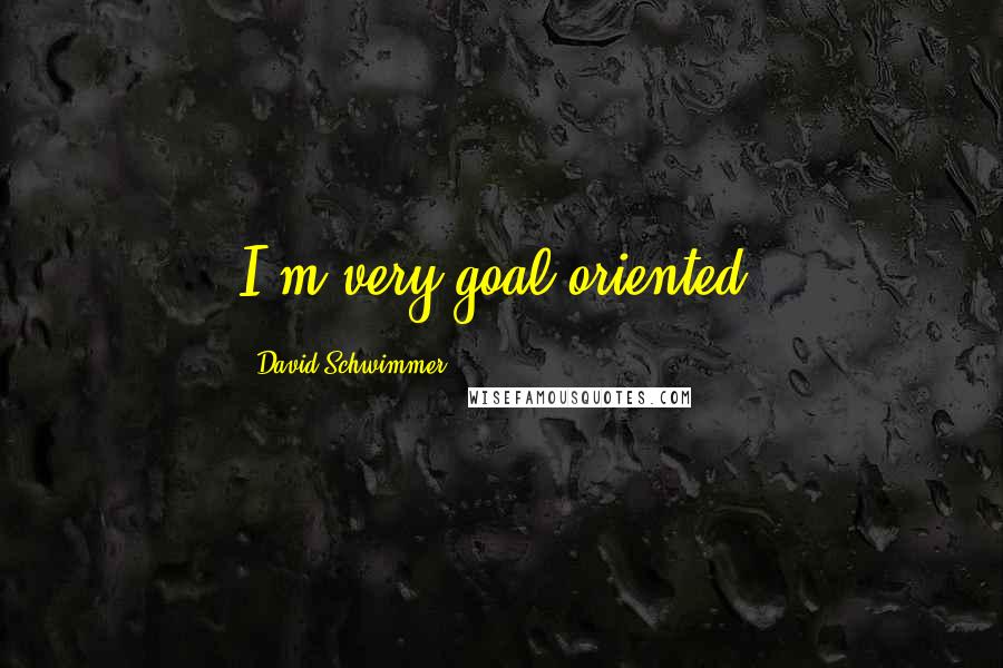 David Schwimmer Quotes: I'm very goal oriented.