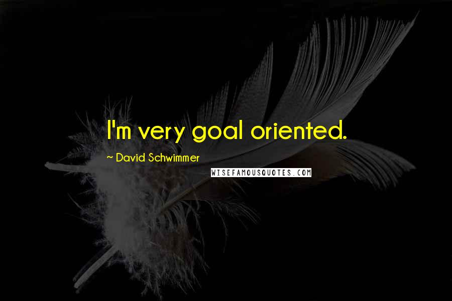 David Schwimmer Quotes: I'm very goal oriented.