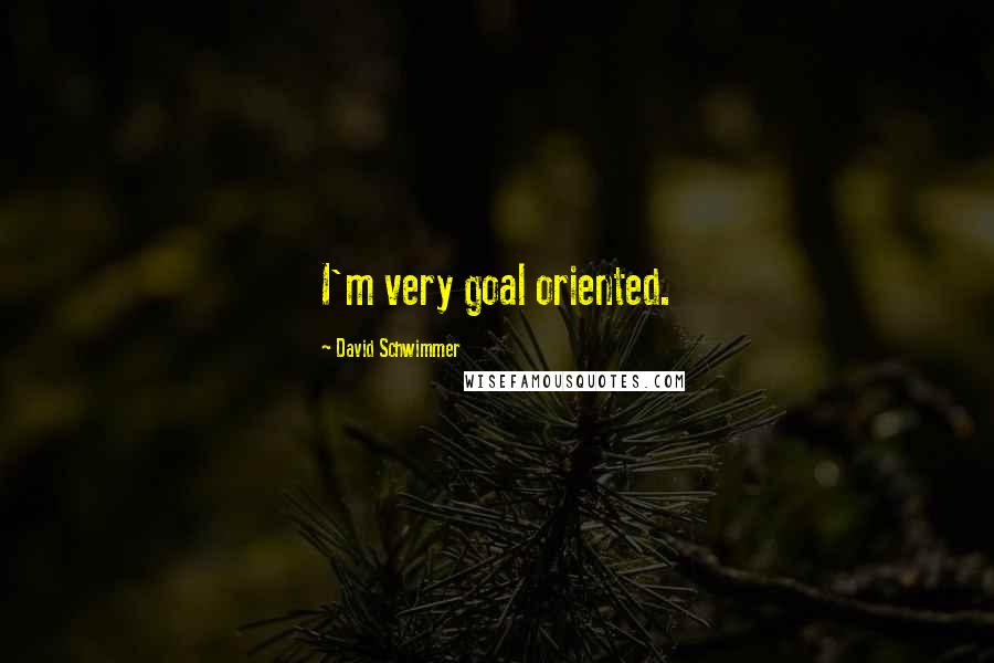 David Schwimmer Quotes: I'm very goal oriented.