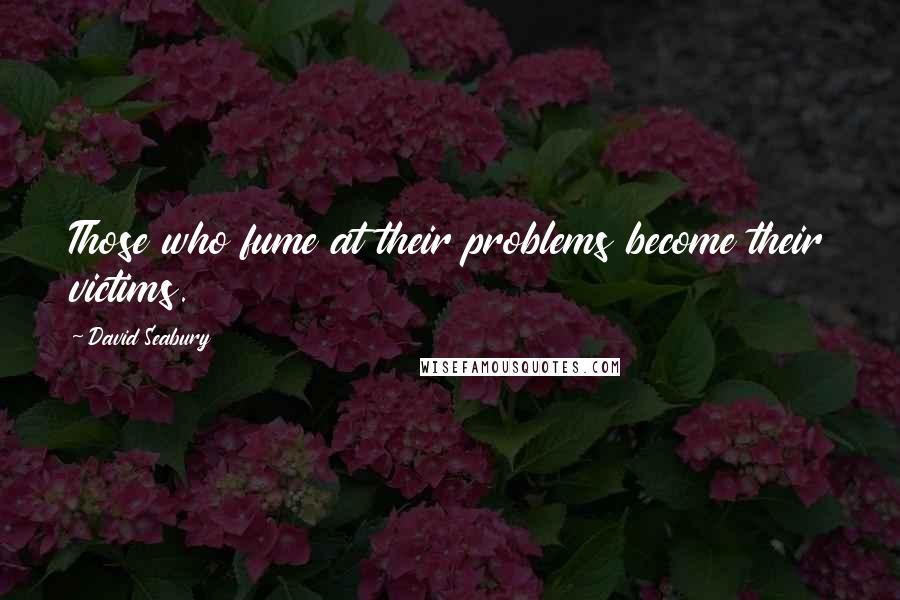 David Seabury Quotes: Those who fume at their problems become their victims.