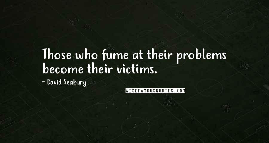 David Seabury Quotes: Those who fume at their problems become their victims.
