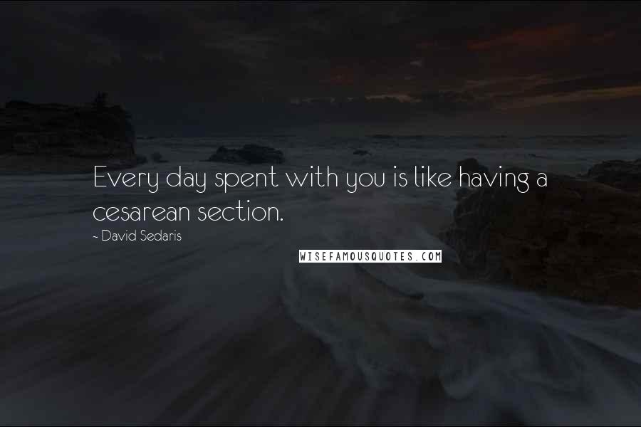 David Sedaris Quotes: Every day spent with you is like having a cesarean section.