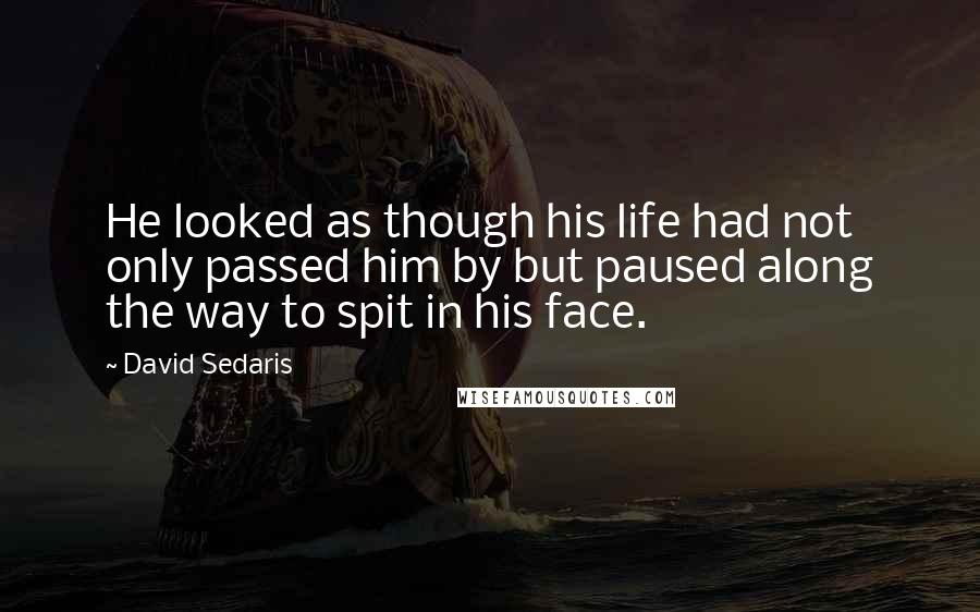 David Sedaris Quotes: He looked as though his life had not only passed him by but paused along the way to spit in his face.