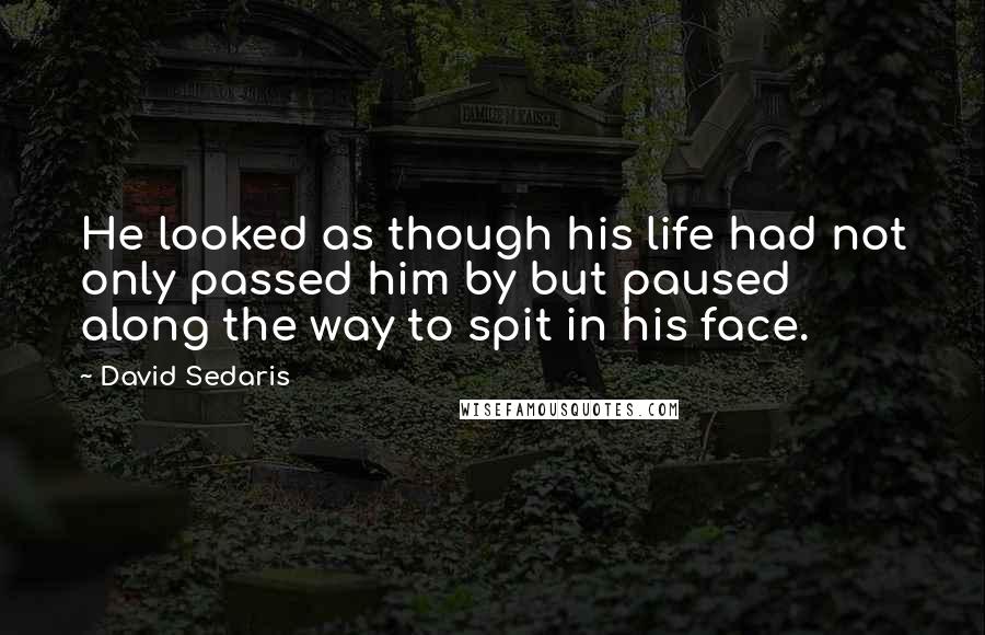 David Sedaris Quotes: He looked as though his life had not only passed him by but paused along the way to spit in his face.