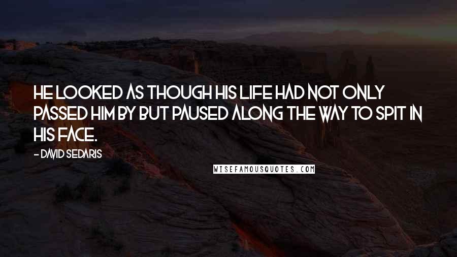 David Sedaris Quotes: He looked as though his life had not only passed him by but paused along the way to spit in his face.
