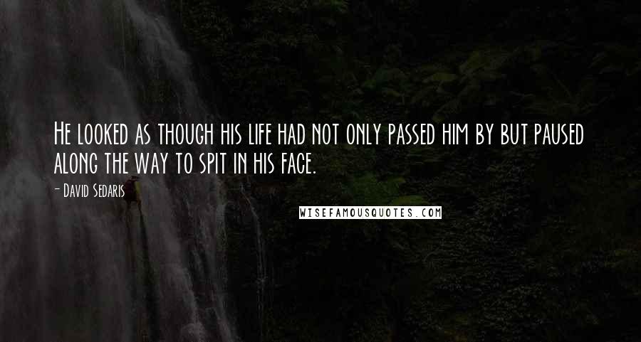 David Sedaris Quotes: He looked as though his life had not only passed him by but paused along the way to spit in his face.