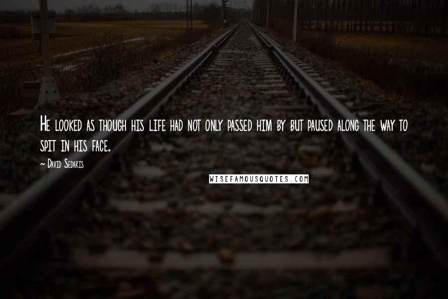 David Sedaris Quotes: He looked as though his life had not only passed him by but paused along the way to spit in his face.