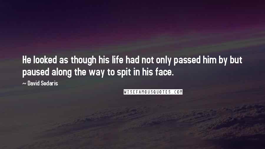 David Sedaris Quotes: He looked as though his life had not only passed him by but paused along the way to spit in his face.