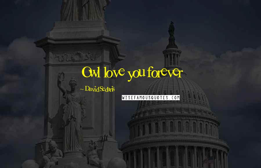 David Sedaris Quotes: Owl love you forever