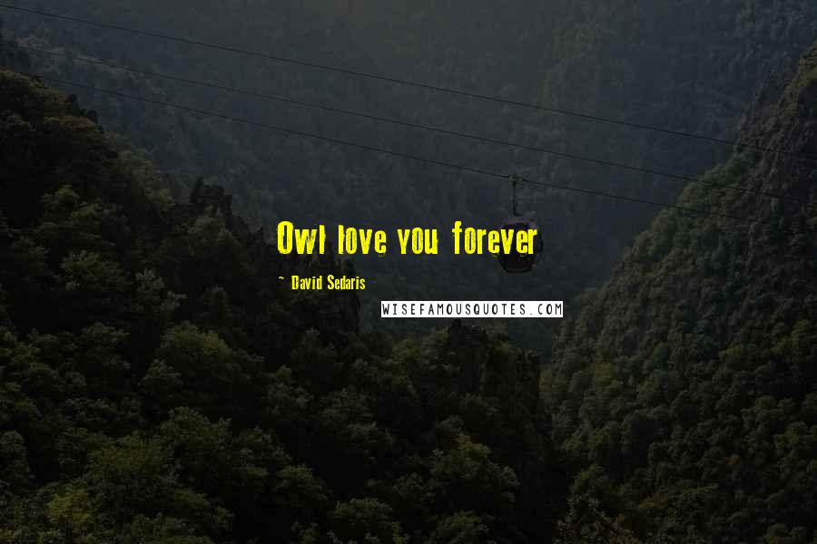 David Sedaris Quotes: Owl love you forever