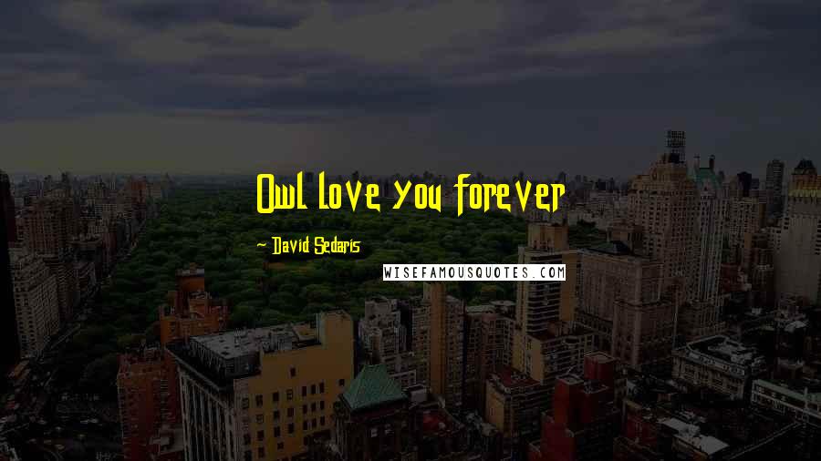 David Sedaris Quotes: Owl love you forever