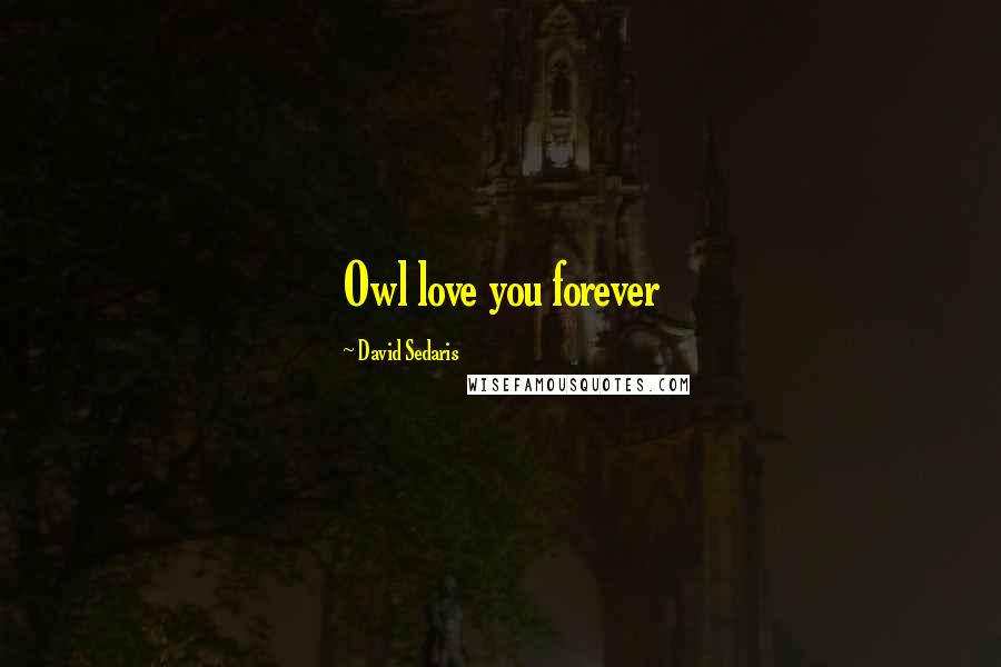 David Sedaris Quotes: Owl love you forever