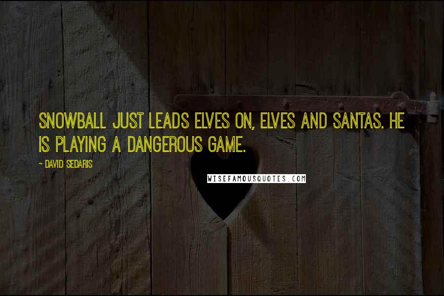 David Sedaris Quotes: Snowball just leads elves on, elves and Santas. He is playing a dangerous game.