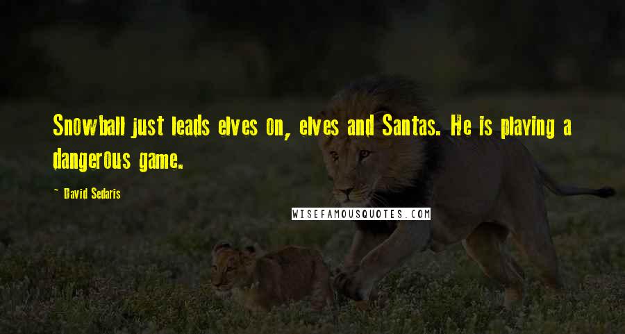 David Sedaris Quotes: Snowball just leads elves on, elves and Santas. He is playing a dangerous game.