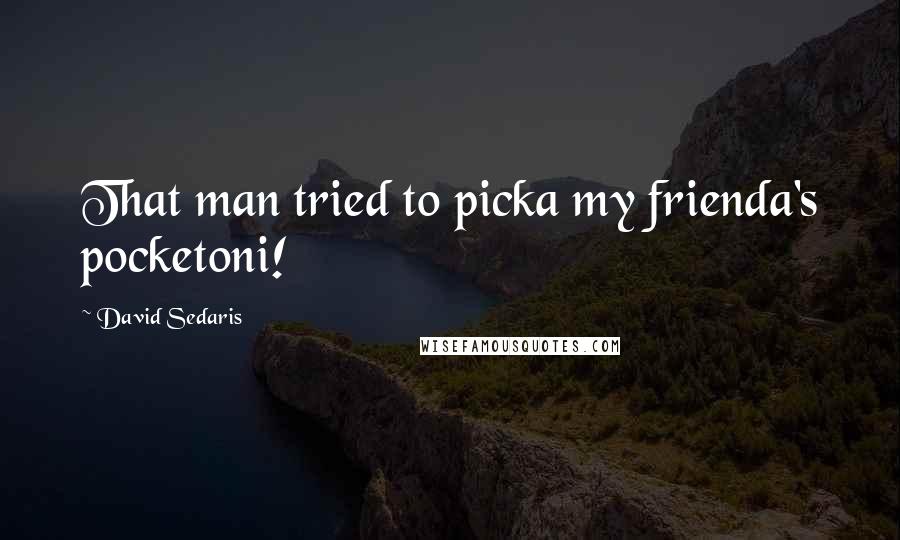 David Sedaris Quotes: That man tried to picka my frienda's pocketoni!