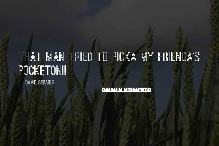 David Sedaris Quotes: That man tried to picka my frienda's pocketoni!