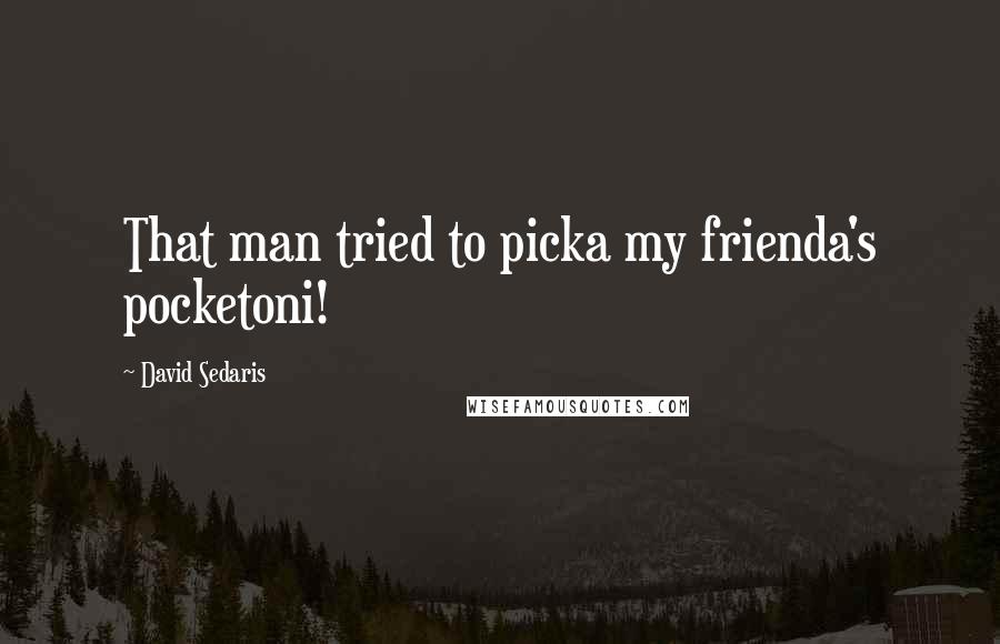 David Sedaris Quotes: That man tried to picka my frienda's pocketoni!