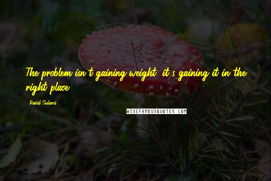 David Sedaris Quotes: The problem isn't gaining weight, it's gaining it in the right place.